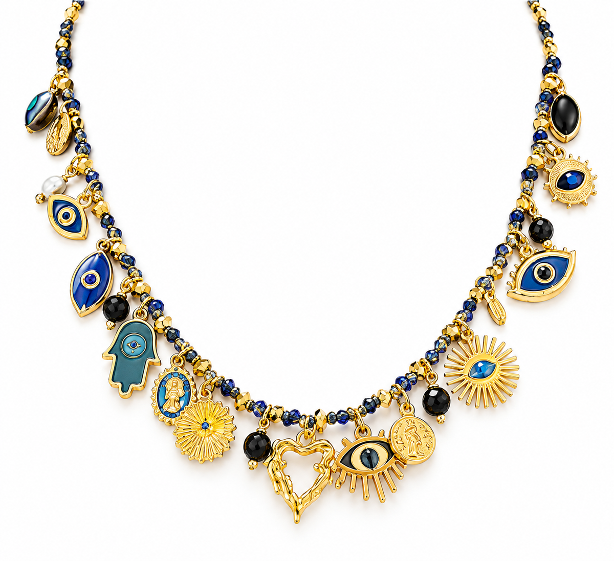 Collier breloque bleu