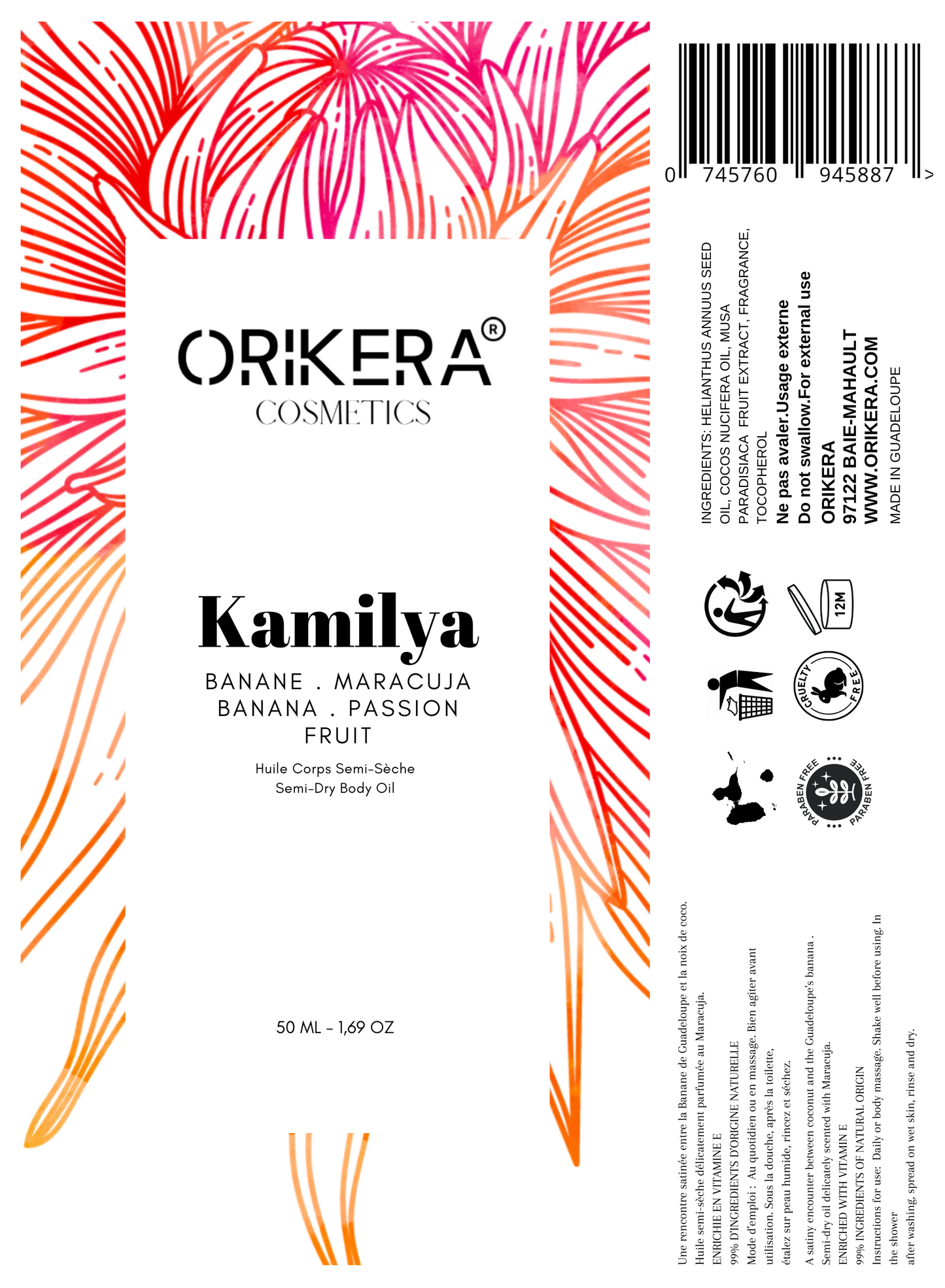 Huile de banana pailletée Kamilya